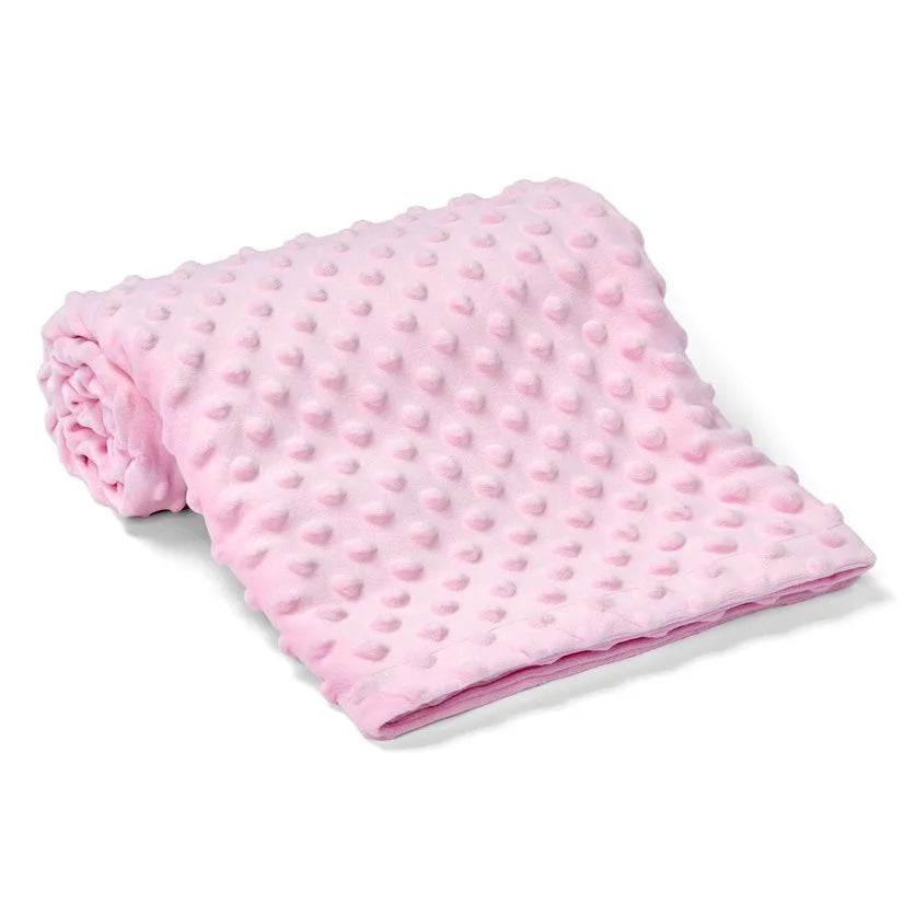 BH003 Minky Fleece Blanket - Light Pink