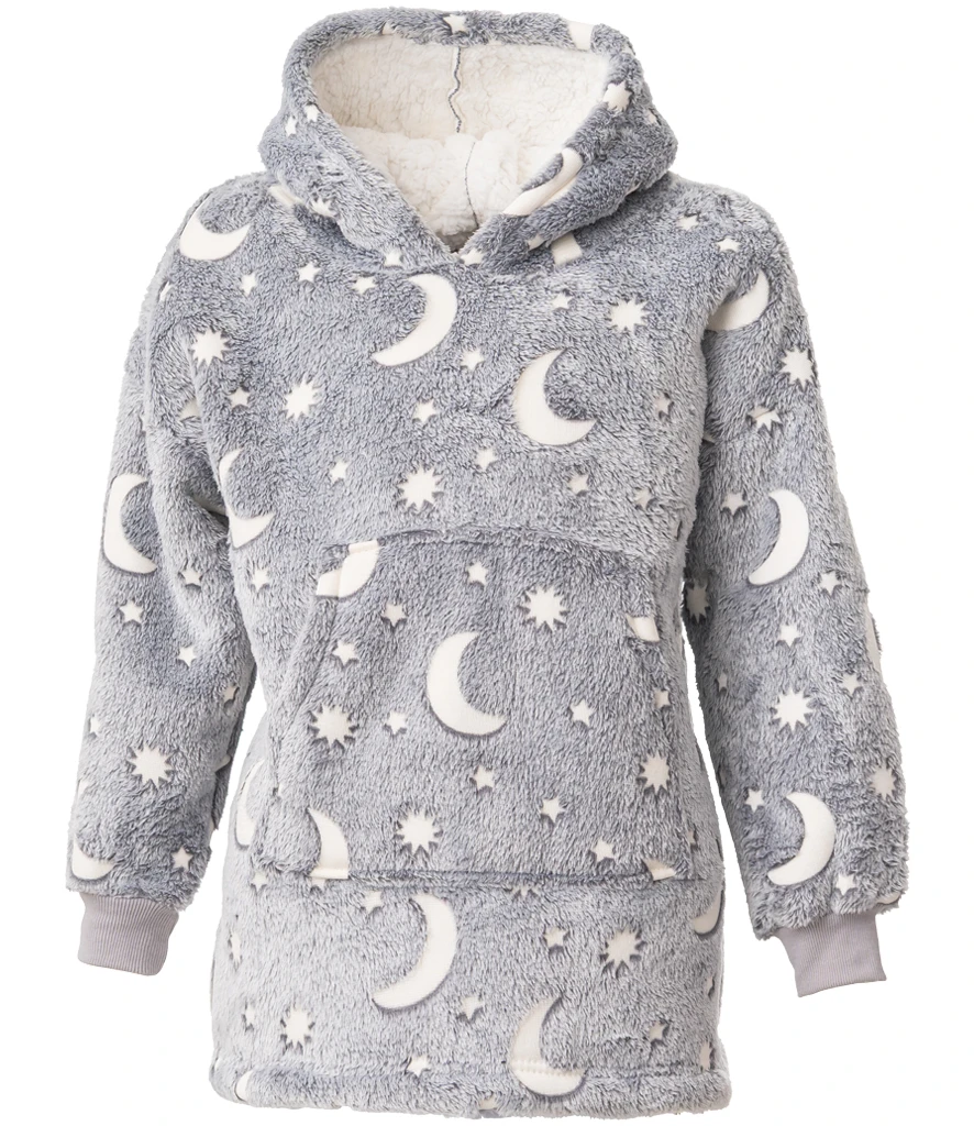 The Moonlight Glow Kids Personalised Snoodie front view