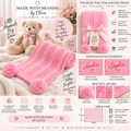 The Rose Pom Pom Knitted Wrap - Made With Meaning by Olivia